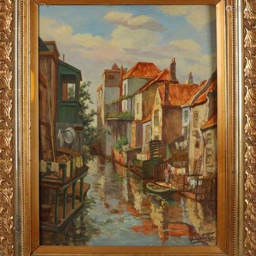 Jan van Vucht Tijssen. 1884 - 1970. Paysage urbain d'Amersfo...