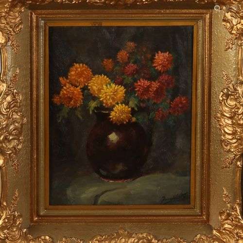 Jan van Vucht Tijssen. 1884 - 1970. Vase avec des fleurs. Hu...