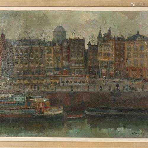 Heinrich Stolle, 1937. 1897 - 1966. Vue du canal de Rotterda...