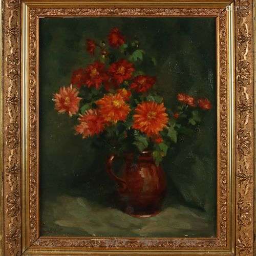 Jan van Vucht Tijssen. 1884 - 1970. Vase avec des fleurs. Hu...