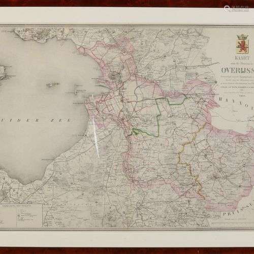 Carte d'Overijssel du 19e siècle. 1869. PH Witkanp. Edition ...