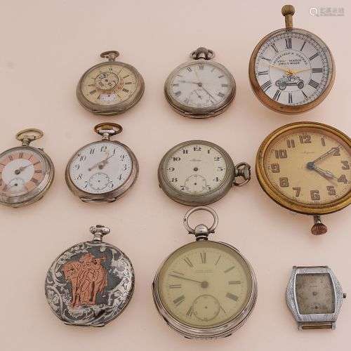 Lot de 10 montres, dont 7 montres de poche, 1 avec traitemen...