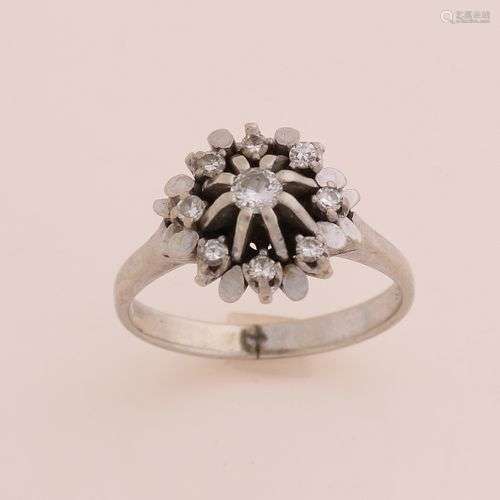 Bague en or blanc, 585/000, avec diamant. Bague en or blanc ...