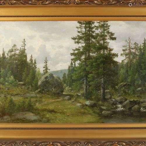 E.From. Einar De. Norvège. 1872 - 1972. Vue de la forêt avec...