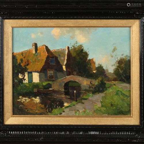 H. Endlich. Jan Knikker. 1889 - 1957. Vue d'un village avec ...