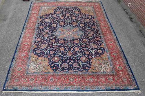 Très grand tapis persan. Bleu-rouge, floral. sarouk. Dimensi...
