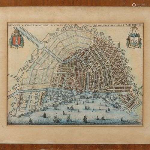 Gravure néerlandaise du 17ème siècle. Amsterdam 1663. Olfert...