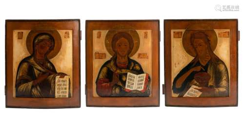 Trois icônes. Russie. Fin du 18ème siècle.