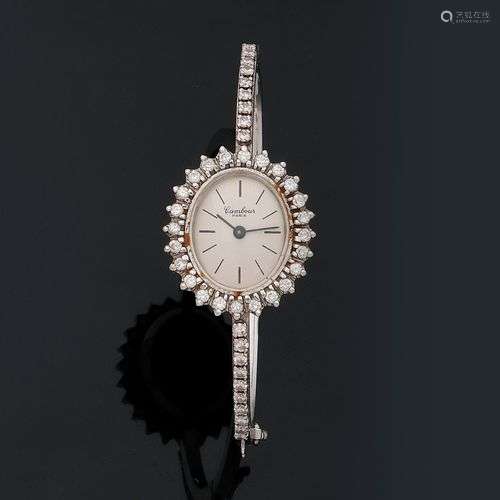 Cambour Paris Montre de dame • Boîtier en or gris 18K 750 mi...