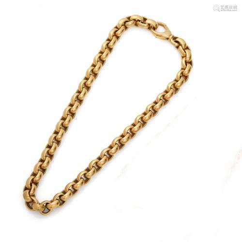 Collier en or jaune 18K 750 millièmes à maille royale, fermo...