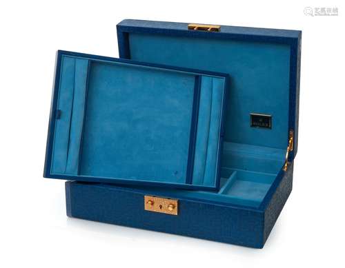 Rolex Coffret en cuir bleu moyen « Rolex infini » de forme r...