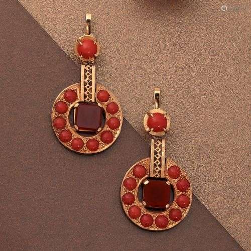 Paire de boucles d’oreilles en or jaune 18K 750 millièmes pr...