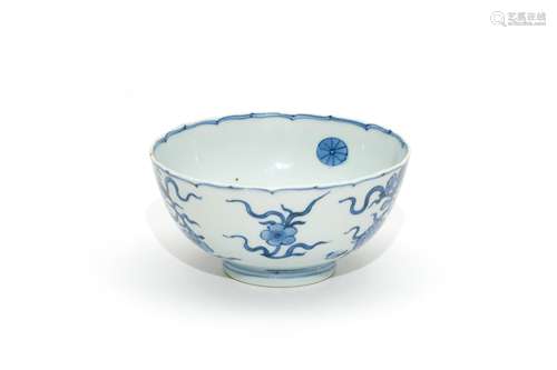 A Blue and White Floral Bowl