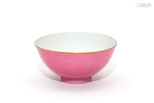A Carmine Glazed Bowl with Guangxu Mark