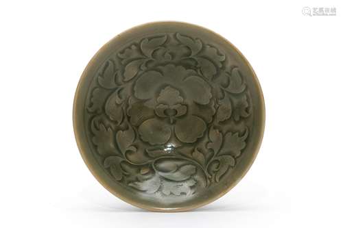 A Yaozhou Ware High Relief Floral Tea Bowl