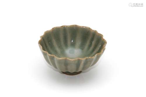 A Longquan Celadon Lobed Tea Bowl