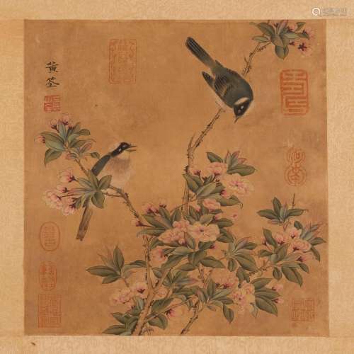 A Color on Silk of Birds and Floral