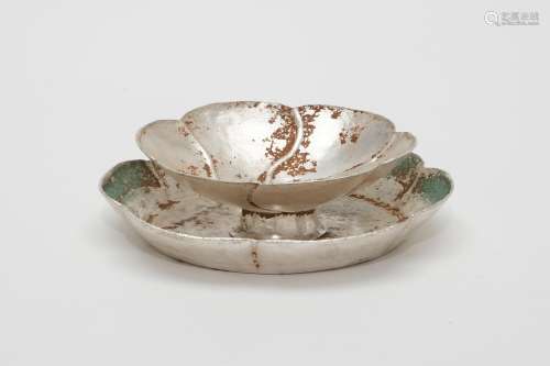 A Lobed Silver Cup and Stand Tang Dynasty