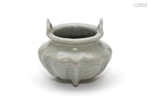A Ge Glazed Tripod Censer Ming Dynasty