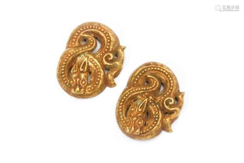 A Pair of DRAGON Gold Buttons