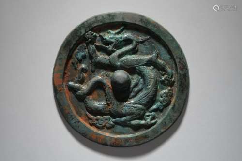 A Dragon Bronze Mirror