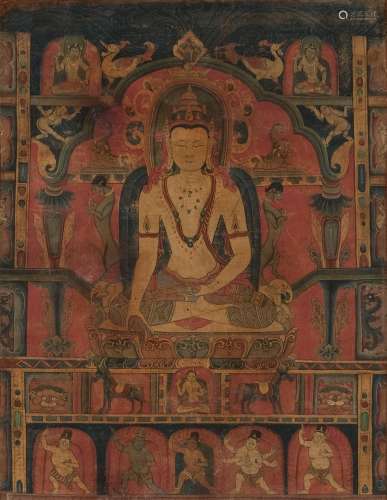 A 13th Century Thangka of Buddha Shakyamuni
