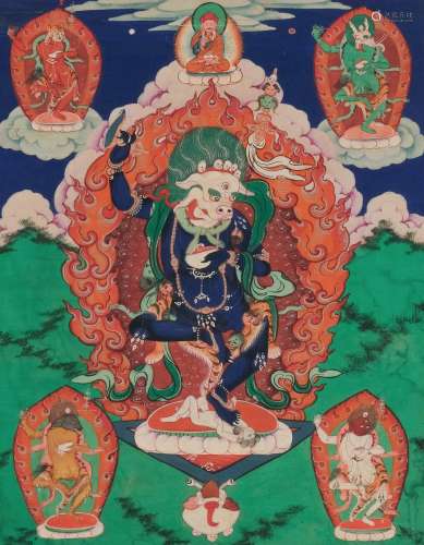An 18th Century Thangka of Simhavaktra