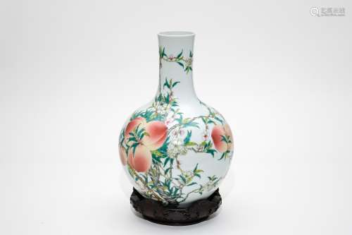 A NINE-PEACHES Bottle Vase with Guangxu Mark
