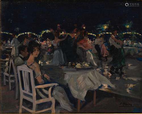 20. Pedro RIBERA (1867-1949). Bal à La réserve de Ciboure.Hu...