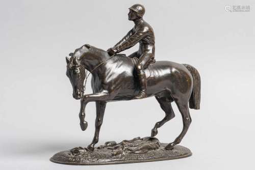 217. Pierre LENORDEZ (1815-1892).Cheval de course et jockey....