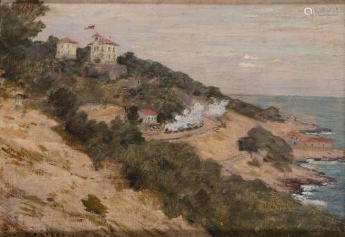 21. Ernest BAILLET (1853-1902).Le petit train sur la côte, B...