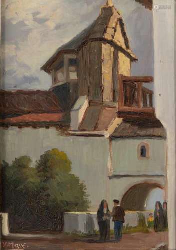 7. Yvon MASSÉ (1892-1957).Église de Bidart.Huile sur panneau...