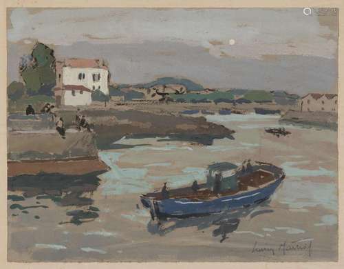 42. Lucien MARTIAL (1892-1987).Port de Saint-Jean-de-Luz.Gou...