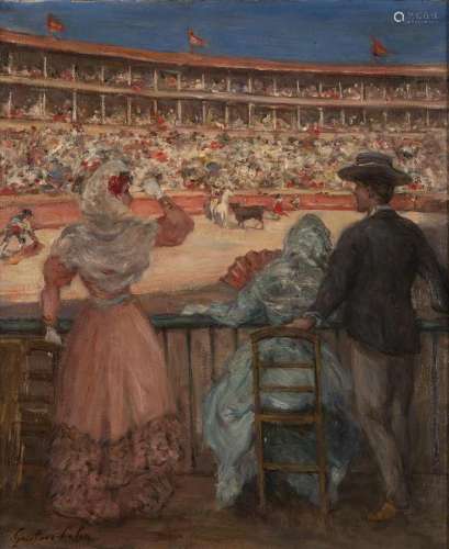 95. Gustave Henri COLIN (1828-1910). Élégantes aux corridas....