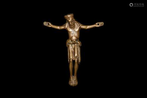 Une statue de Christ en bronze doré, Souabe, Allemagne, 12èm...