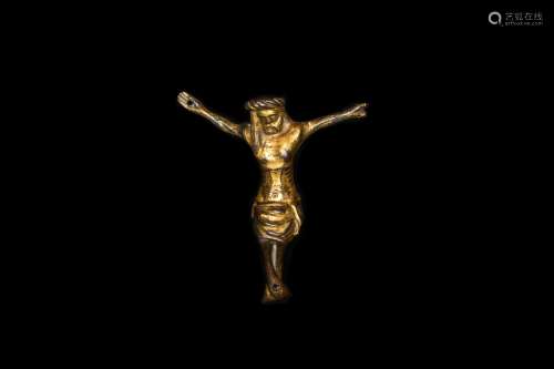 Une statue de Christ en bronze doré, France, 14ème