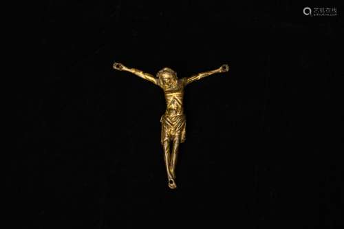 Une statue de Christ en bronze doré, Italie ou Espagne, 14èm...