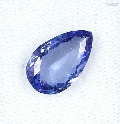 Loose pear shaped bevelled tanzanite approx