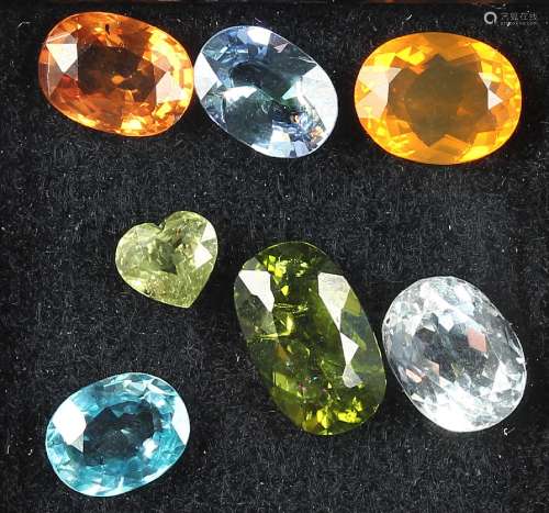 7 loose coloured gemstones