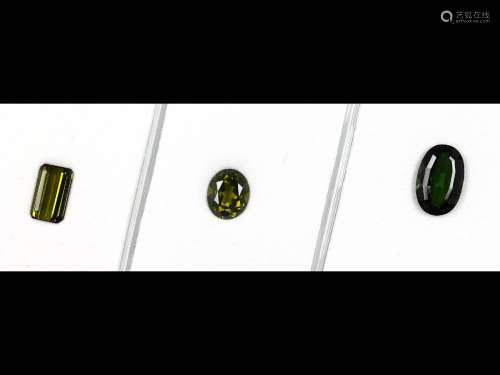 3 loose bevelled tourmalines