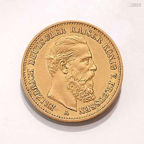Gold coin, 20 Mark, German Reich, 1888