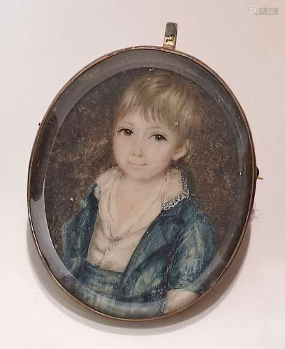 Pendant with miniature painting, approx. 1830/40, England