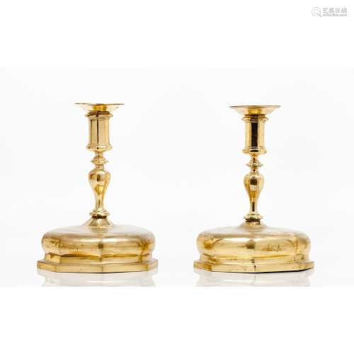 A pair of large candlesticks