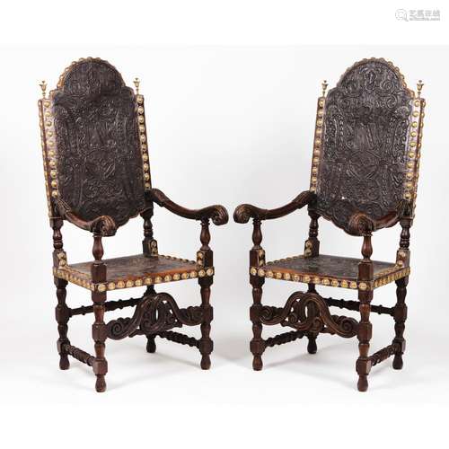 A pair of armchairs