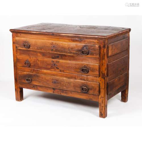 A large country made chest of drawers