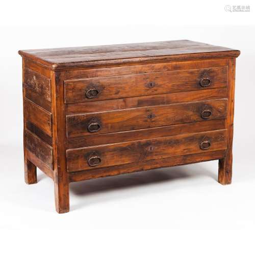 A large country chest of drawers