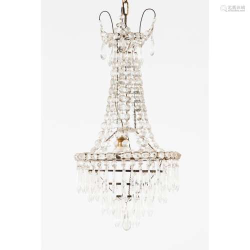 A small single light chandelier