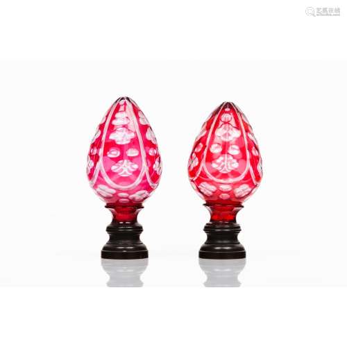 A pair of staircase finials