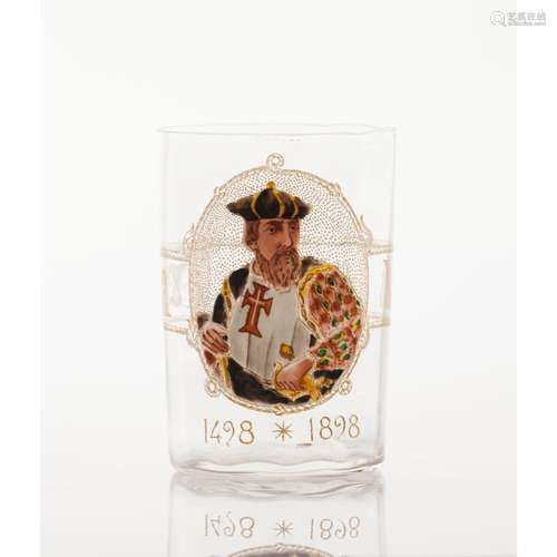 A "Vasco da Gama" commemorative drinking glass