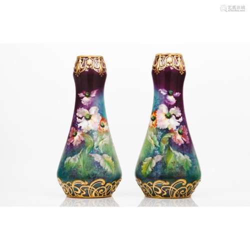 A pair of large Art Nouveau vases